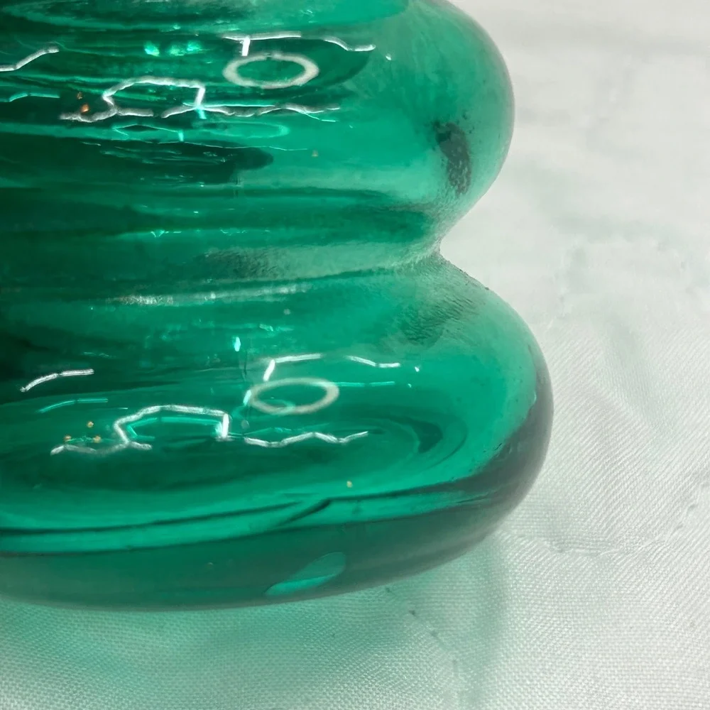 Vintage Art Glass Bubble Ribbed Bud Vases Lot 4 Green Yellow Frosted Mid Century